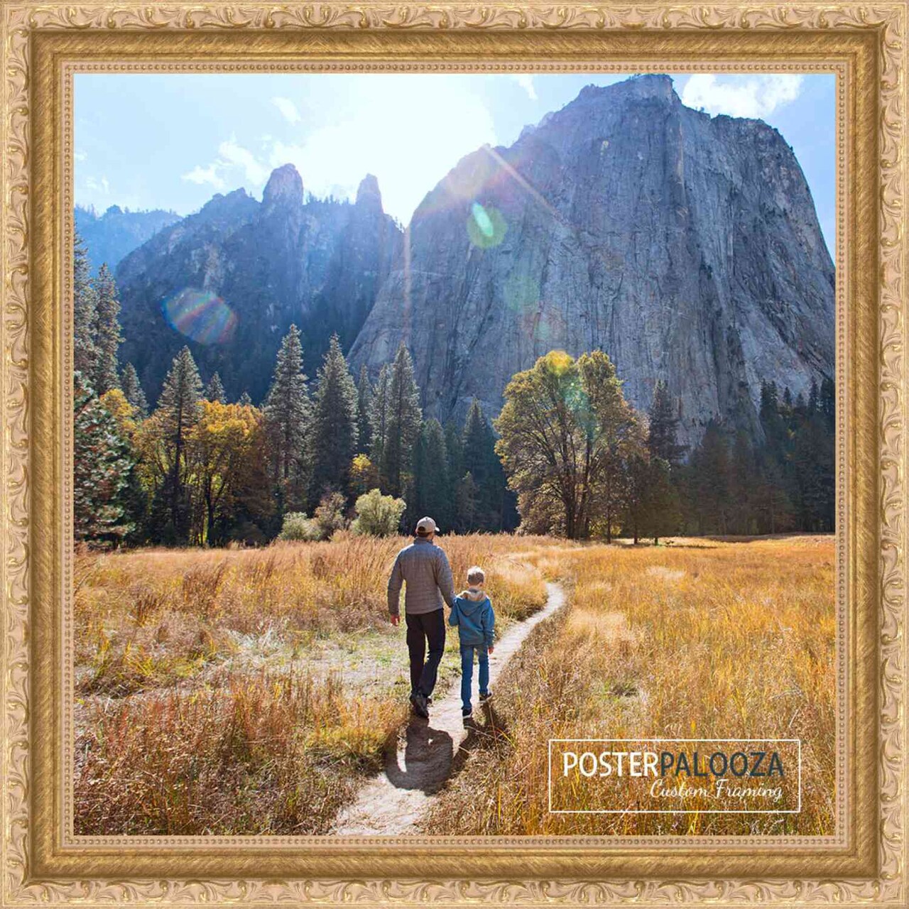 3x3 Refined Picture Frame with UV-Resistant Acrylic & Acid Free Backing, Available in 5 Finishes - Black, Blue, Gold, Silver, and White